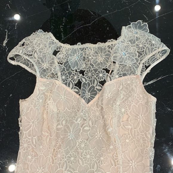 Lace dress Lipsy London, light pink, low cut back, perfect condition - Picture 5 of 10